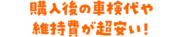 購入後の車検代や維持費が超安い！